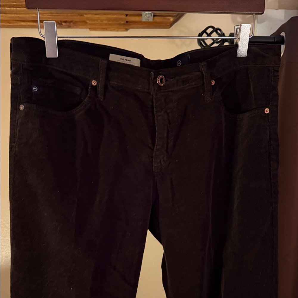 AG Adriano Goldschmied Rich Brown The Prima Mid Rise Cigarette Pants